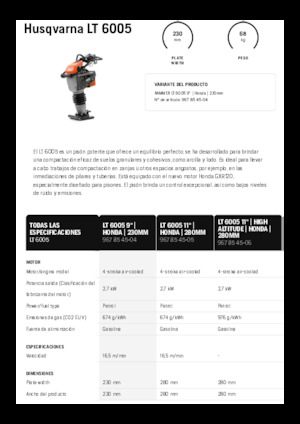 Stampfer, Benzin und Diesel Husqvarna LT 6005