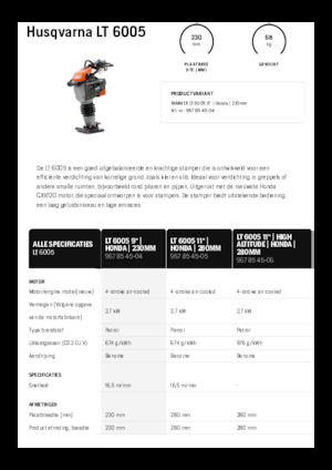 Stampfer, Benzin und Diesel Husqvarna LT 6005