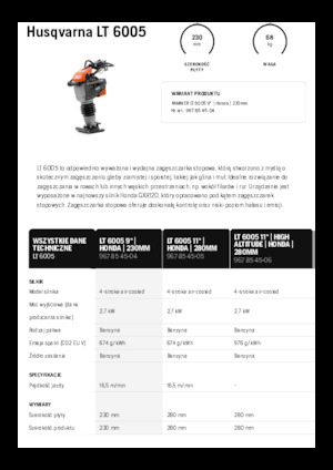 Stampfer, Benzin und Diesel Husqvarna LT 6005