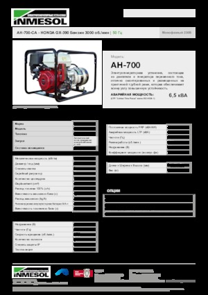 Stromerzeuger, Benzin INMESOL AH-700-CA