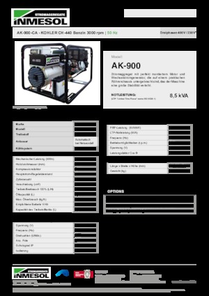 Stromerzeuger, Benzin INMESOL AK-900-CA