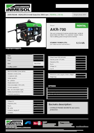 Stromerzeuger, Benzin INMESOL AKR-700-M