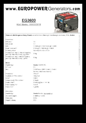 Stromerzeuger, Benzin Europower EG3600