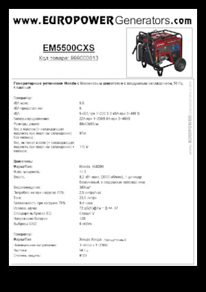 Stromerzeuger, Benzin Europower EM5500CXS