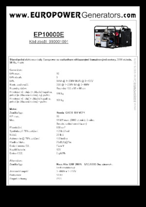 Stromerzeuger, Benzin Europower EP10000E (MA)