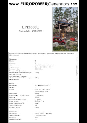 Stromerzeuger, Benzin Europower EP20000E (S)