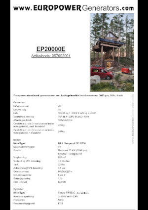 Stromerzeuger, Benzin Europower EP20000E (S)