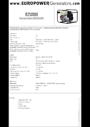 Stromerzeuger, Benzin Europower EP2500 (S)