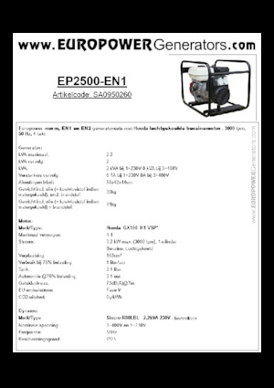 Stromerzeuger, Benzin Europower EP2500-EN1 (S)