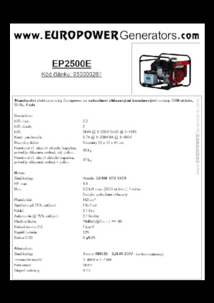 Stromerzeuger, Benzin Europower EP2500E (S)