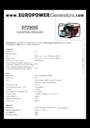 Stromerzeuger, Benzin Europower EP2500E (S)