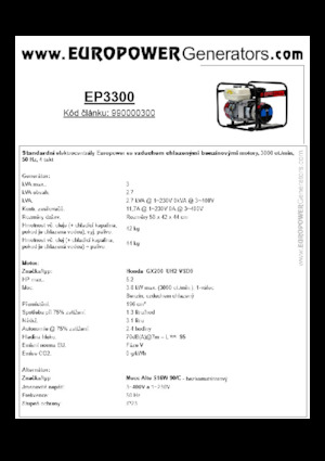 Stromerzeuger, Benzin Europower EP3300 (MA)