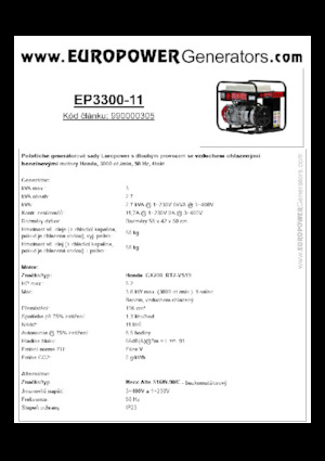 Stromerzeuger, Benzin Europower EP3300-11 (MA)