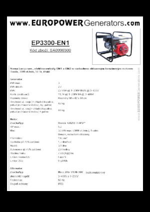 Stromerzeuger, Benzin Europower EP3300-EN1 (MA)