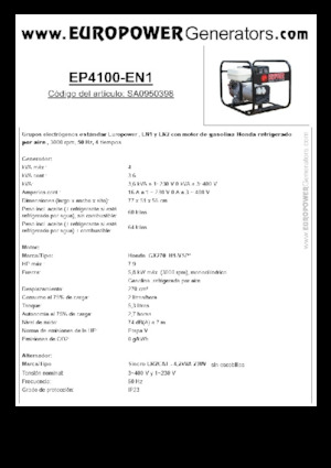 Stromerzeuger, Benzin Europower EP4100-EN1 (S)