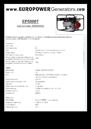 Stromerzeuger, Benzin Europower EP5000T (S)