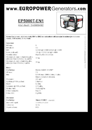 Stromerzeuger, Benzin Europower EP5000T-EN1 (S)