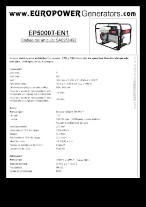 Stromerzeuger, Benzin Europower EP5000T-EN1 (S)