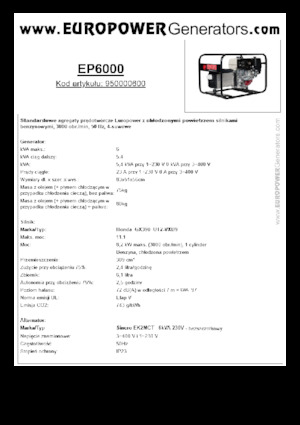 Stromerzeuger, Benzin Europower EP6000 (S)