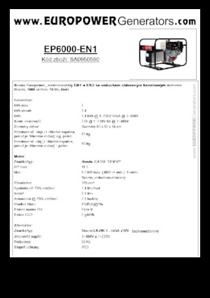 Stromerzeuger, Benzin Europower EP6000 EN1 (S)