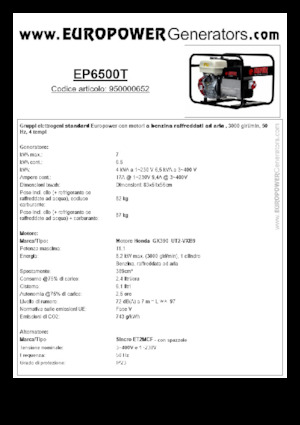 Stromerzeuger, Benzin Europower EP6500T (S)