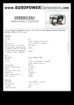 Stromerzeuger, Benzin Europower EP6500T-EN1 (S)