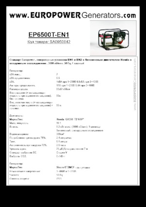 Stromerzeuger, Benzin Europower EP6500T-EN1 (S)