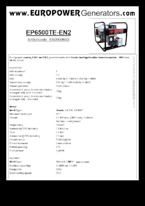 Stromerzeuger, Benzin Europower EP6500TE-EN2 (S)