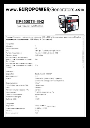 Stromerzeuger, Benzin Europower EP6500TE-EN2 (S)