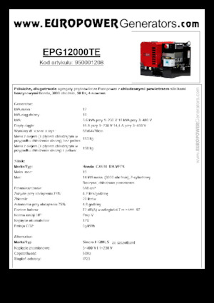 Stromerzeuger, Benzin Europower EPG12000TE (S)