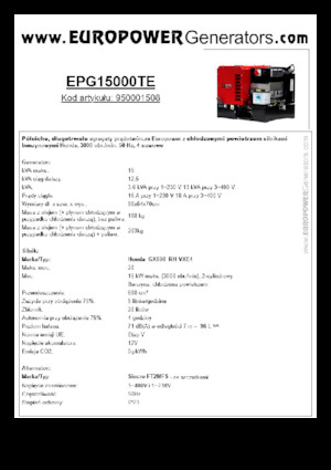 Stromerzeuger, Benzin Europower EPG15000TE (S)