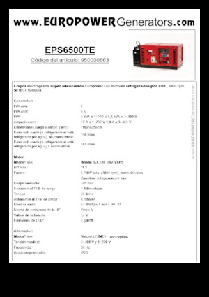 Stromerzeuger, Benzin Europower EPS6500TE (S)