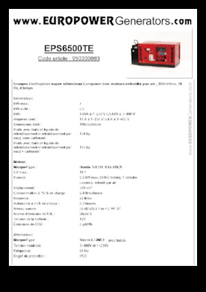 Stromerzeuger, Benzin Europower EPS6500TE (S)