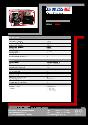 Stromerzeuger, Benzin Endress ESE 1006 DBS-GT 