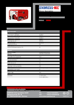 Stromerzeuger, Benzin Endress ESE 1006 DHG-GT ES ISO Duplex