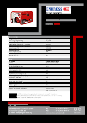 Stromerzeuger, Benzin Endress ESE 1006 DHG-GT ES ISO Duplex