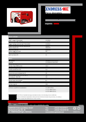 Stromerzeuger, Benzin Endress ESE 1306 DHG-GT ES ISO Duplex