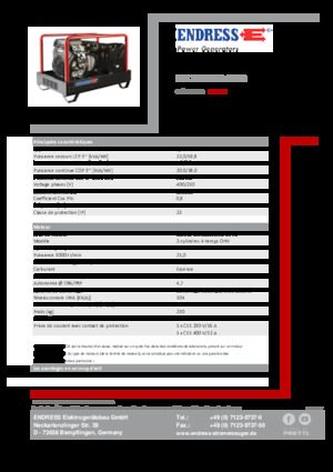 Stromerzeuger, Benzin Endress ESE 2006 DBS-GT ES 