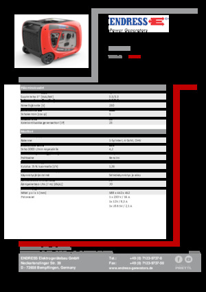 Stromerzeuger, Benzin Endress ESE 3000i