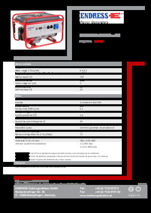 Stromerzeuger, Benzin Endress ESE 606 HS-GT ES