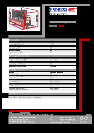 Stromerzeuger, Benzin Endress ESE 704 SHS-AC / 60-200 A 