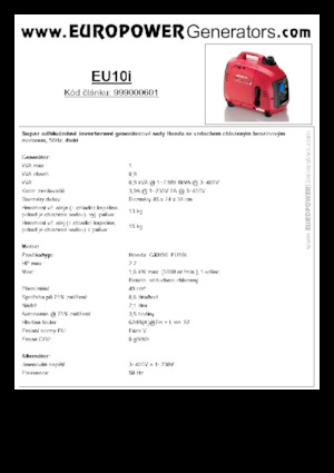 Stromerzeuger, Benzin Europower EU10i