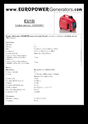 Stromerzeuger, Benzin Europower EU10i