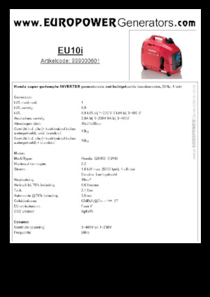 Stromerzeuger, Benzin Europower EU10i