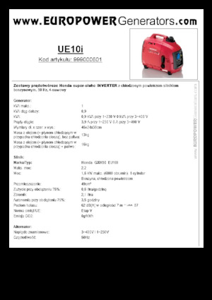 Stromerzeuger, Benzin Europower EU10i