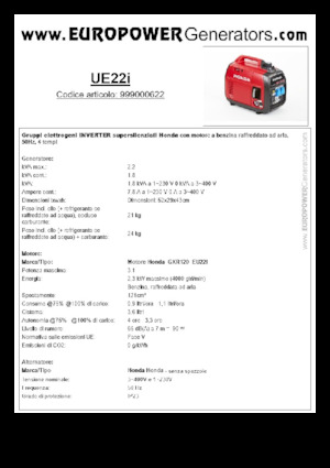 Stromerzeuger, Benzin Europower EU22i