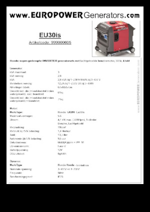 Stromerzeuger, Benzin Europower EU30is