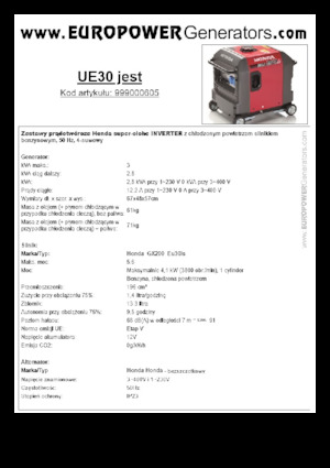 Stromerzeuger, Benzin Europower EU30is