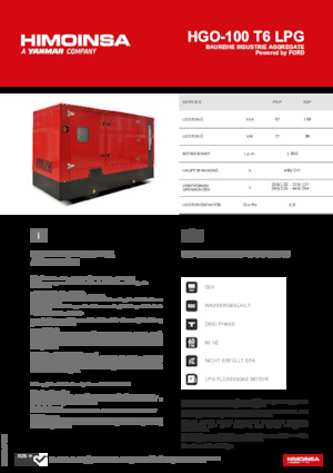 Stromerzeuger, Benzin HIMOINSA HGO-100 T6 LPG