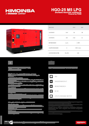 Stromerzeuger, Benzin HIMOINSA HGO-25 M5 LPG